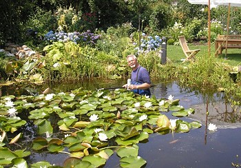 Gartenteich mit Seerosen